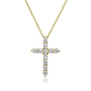 Roberto Coin Tiny Treasures Diamond Cross Necklace